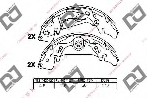 DJ PARTS BS1213 Комплект гальмівних колодок