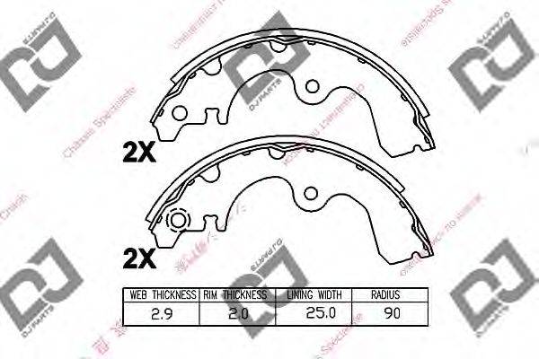 DJ PARTS BS1228 Комплект гальмівних колодок