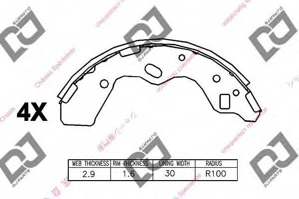 DJ PARTS BS1284 Комплект гальмівних колодок