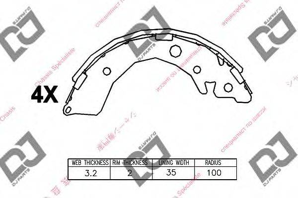 DJ PARTS BS1329 Комплект гальмівних колодок