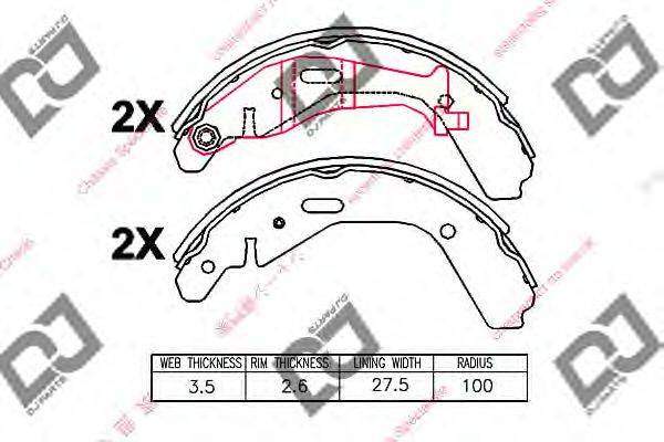 DJ PARTS BS1382 Комплект гальмівних колодок