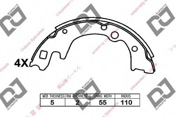 DJ PARTS BS1031 Комплект гальмівних колодок