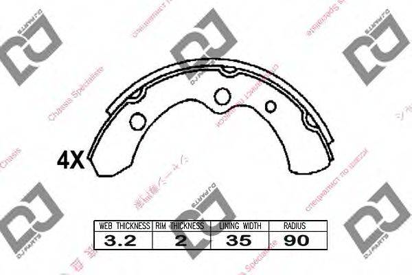 DJ PARTS BS1064 Комплект гальмівних колодок