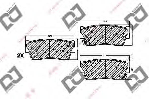 DJ PARTS BP1293 Комплект гальмівних колодок, дискове гальмо