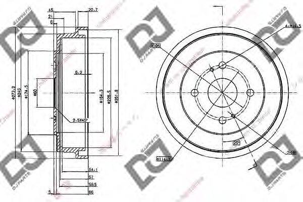 DJ PARTS BR1071 Гальмівний барабан