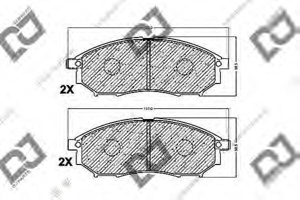 DJ PARTS BP1410 Комплект гальмівних колодок, дискове гальмо