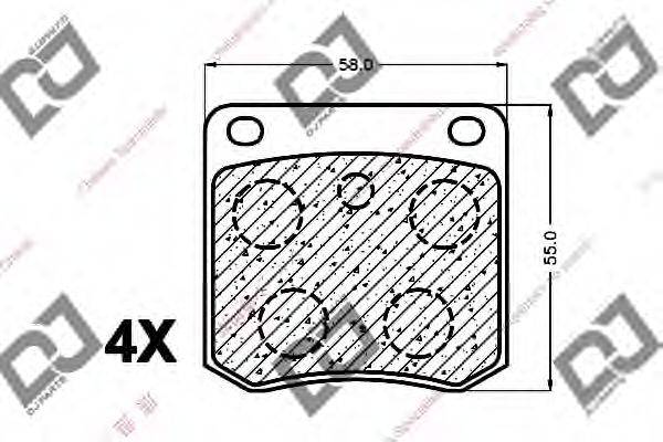 DJ PARTS BP1445 Комплект гальмівних колодок, дискове гальмо