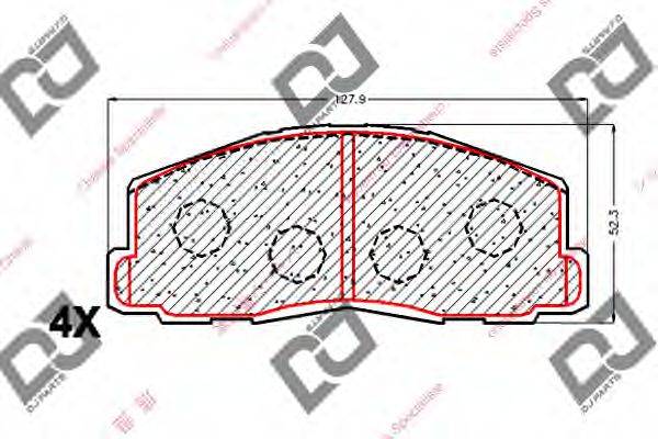 DJ PARTS BP1782 Комплект гальмівних колодок, дискове гальмо