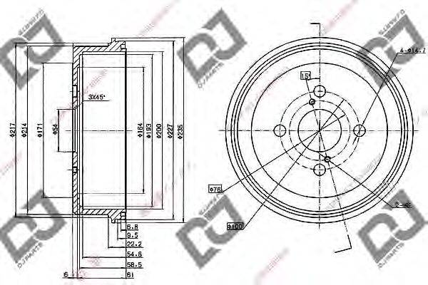 DJ PARTS BR1082 Гальмівний барабан