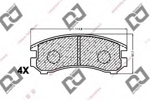 DJ PARTS BP1467 Комплект гальмівних колодок, дискове гальмо