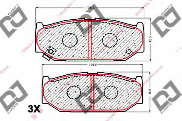 DJ PARTS BP1848 Комплект гальмівних колодок, дискове гальмо