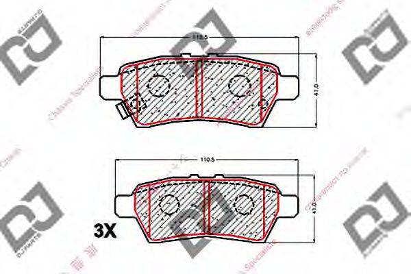 DJ PARTS BP1525 Комплект гальмівних колодок, дискове гальмо