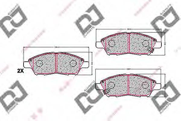 DJ PARTS BP1529 Комплект гальмівних колодок, дискове гальмо