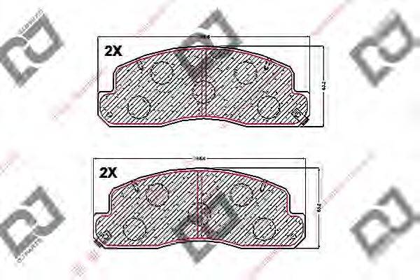 DJ PARTS BP1576 Комплект гальмівних колодок, дискове гальмо