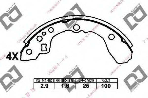 DJ PARTS BS1267 Комплект гальмівних колодок