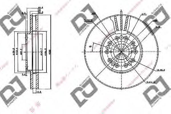 DJ PARTS BD1021 гальмівний диск