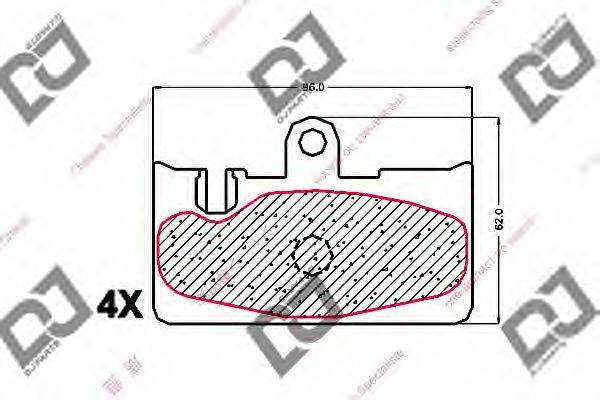 DJ PARTS BP1602 Комплект гальмівних колодок, дискове гальмо