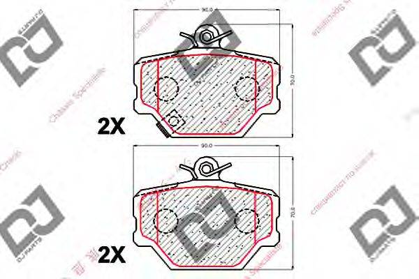 DJ PARTS BP2036 Комплект гальмівних колодок, дискове гальмо