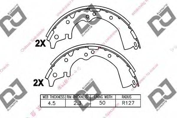 DJ PARTS BS1044 Комплект гальмівних колодок