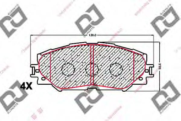 DJ PARTS BP1615 Комплект гальмівних колодок, дискове гальмо