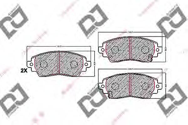 DJ PARTS BP1631 Комплект гальмівних колодок, дискове гальмо