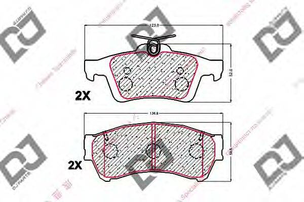 DJ PARTS BP1715 Комплект гальмівних колодок, дискове гальмо