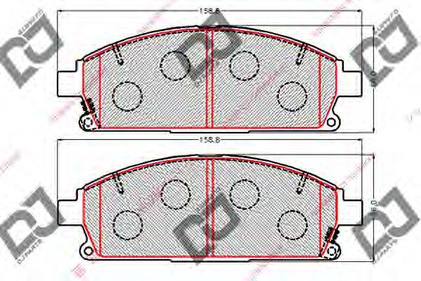 DJ PARTS BP2145 Комплект гальмівних колодок, дискове гальмо