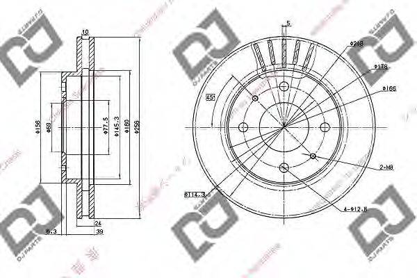 DJ PARTS BD1036 гальмівний диск