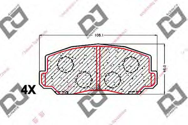 DJ PARTS BP1731 Комплект гальмівних колодок, дискове гальмо