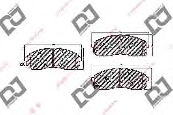 DJ PARTS BP1595 Комплект гальмівних колодок, дискове гальмо