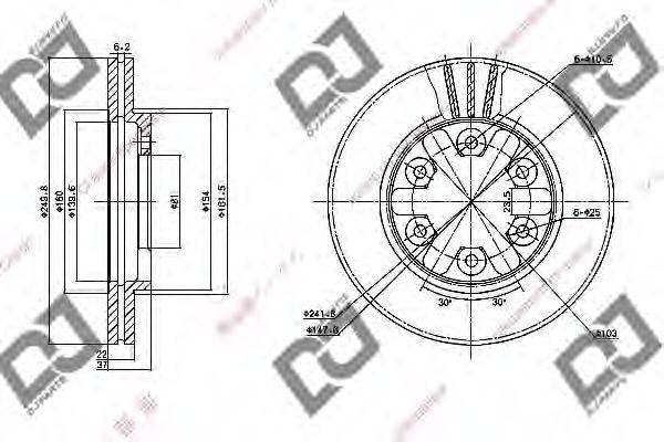 DJ PARTS BD1098 гальмівний диск