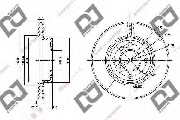 DJ PARTS BD1100 гальмівний диск