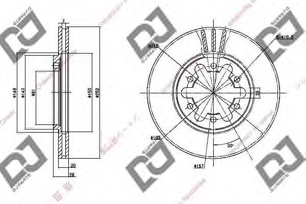 DJ PARTS BD1101 гальмівний диск