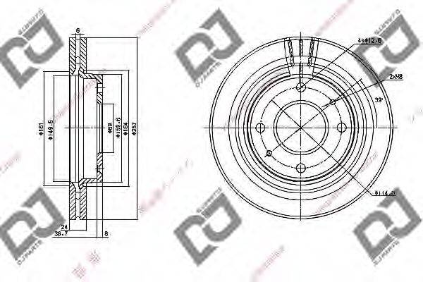 DJ PARTS BD1105 гальмівний диск