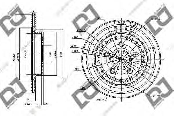 DJ PARTS BD1230 гальмівний диск