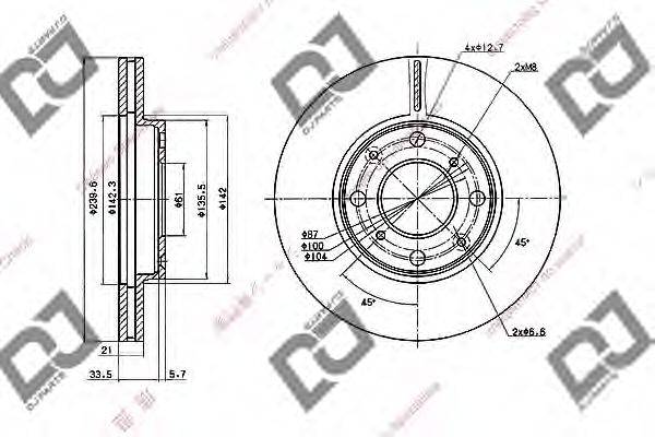 DJ PARTS BD1992 гальмівний диск