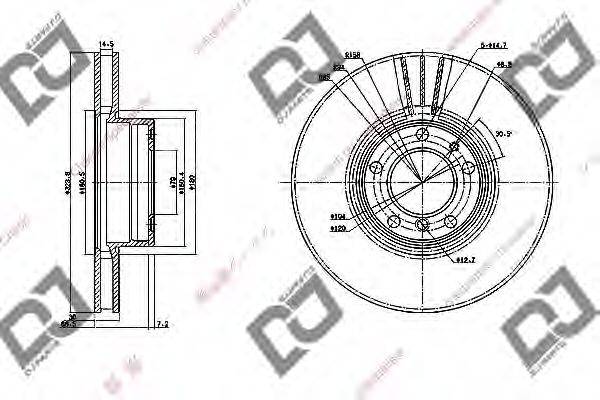 DJ PARTS BD1159 гальмівний диск