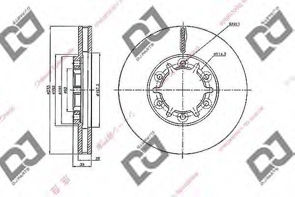 DJ PARTS BD1972 гальмівний диск