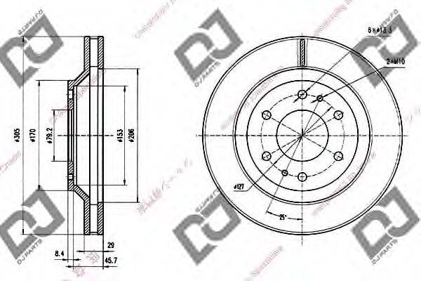 DJ PARTS BD1214 гальмівний диск