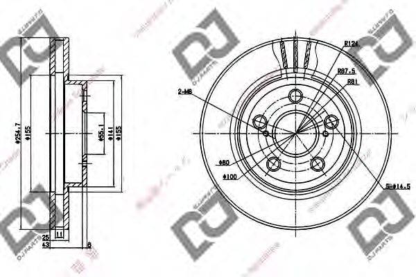 DJ PARTS BD1238 гальмівний диск