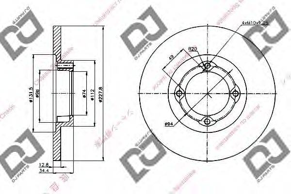 DJ PARTS BD1249 гальмівний диск