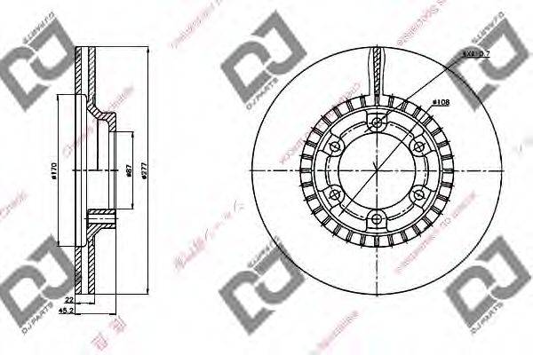 DJ PARTS BD1251 гальмівний диск