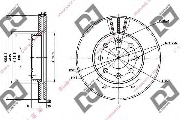 DJ PARTS BD1278 гальмівний диск