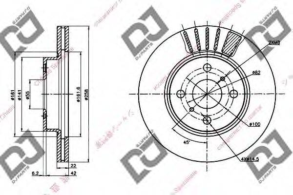 DJ PARTS BD1282 гальмівний диск