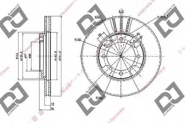 DJ PARTS BD1749 гальмівний диск