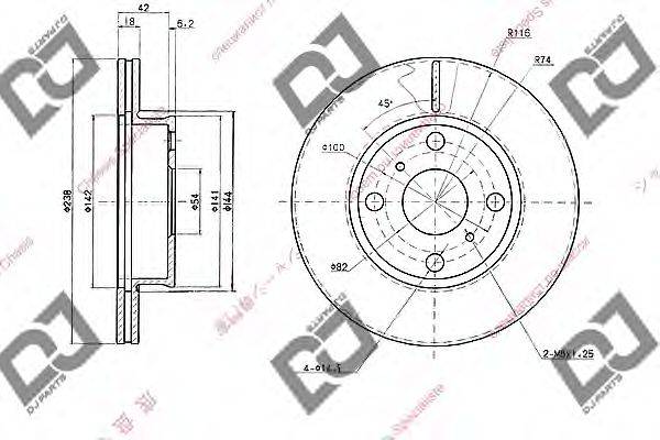 DJ PARTS BD1817 гальмівний диск