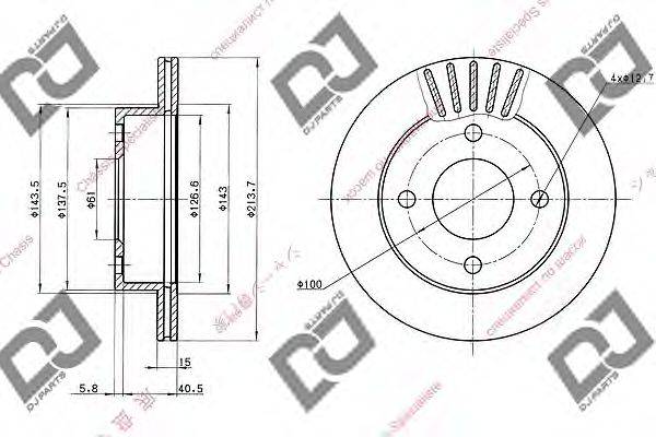 DJ PARTS BD1551 гальмівний диск