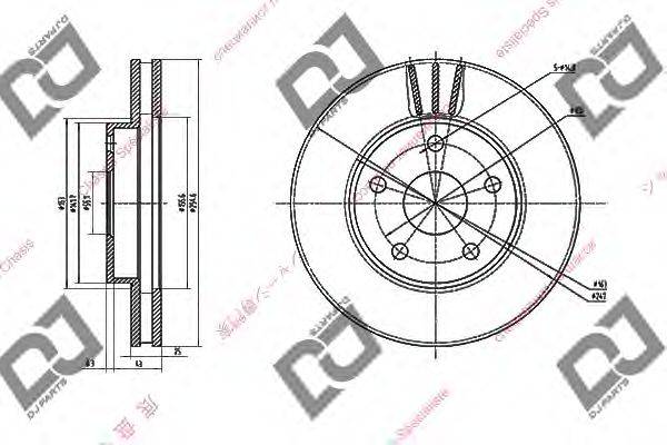 DJ PARTS BD1447 гальмівний диск