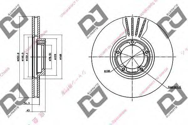 DJ PARTS BD1474 гальмівний диск