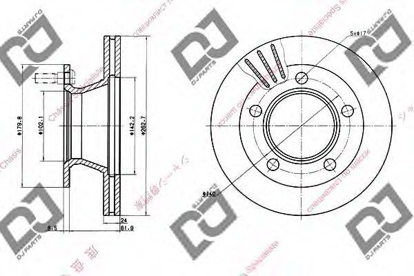 DJ PARTS BD1483 гальмівний диск